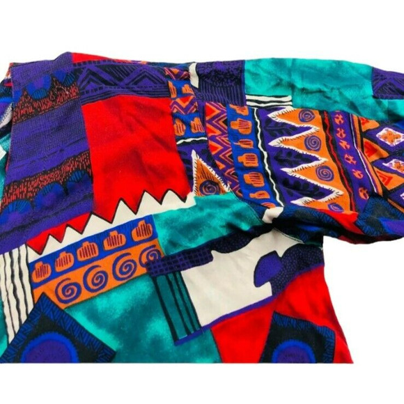 Laura Katherine Womens 100% Rayon Button Front Blouse Aztec Multicolor 18W/38 - Picture 2 of 8